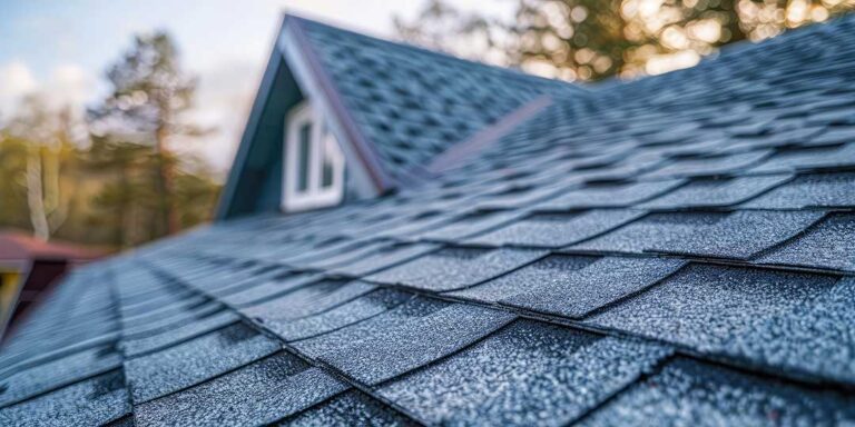 Homeowner checks roof shingles and cleared gutters from the ground before leaving for vacation.